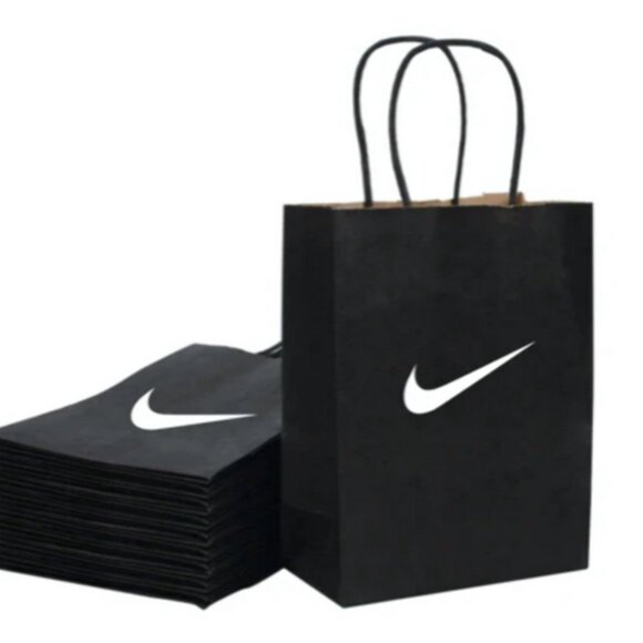 GOODIE Party Favor Bags Set: Sw00sh Party Bags| SET OF 10| BLACK W/ WHITE - Picture 2 of 3